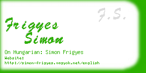 frigyes simon business card